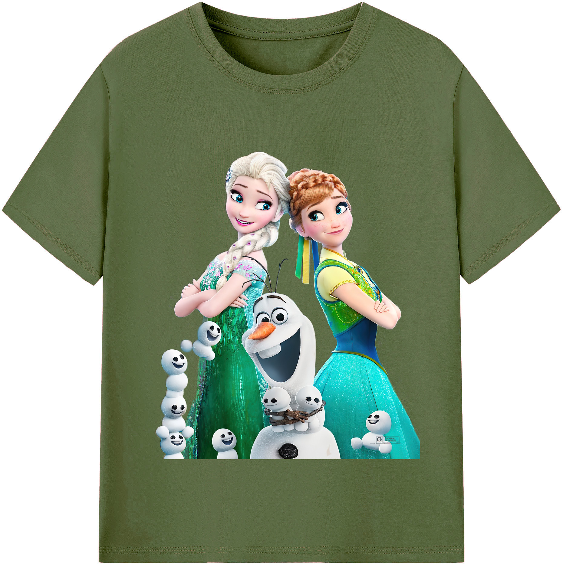 （画像用） アナと雪の女王 アンナ エルサ Frozen Anna Elsa 綿100％半袖Tシャツ（フロントプリント）